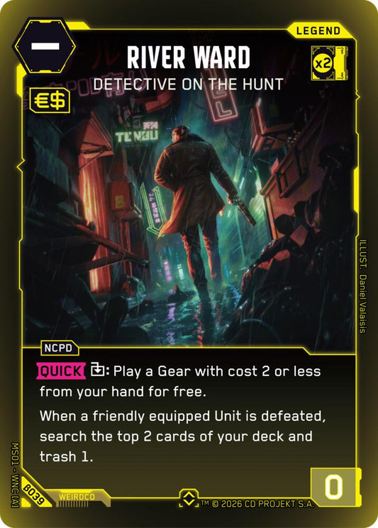 River Ward Detective on the Hunt Rare B039 (Welcome to Night City - Beta)  - Foil