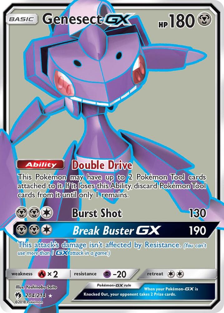 2018 Pokemon SM - Lost Thunder 204/214 Genesect GX (Full Art) Ultra Rare