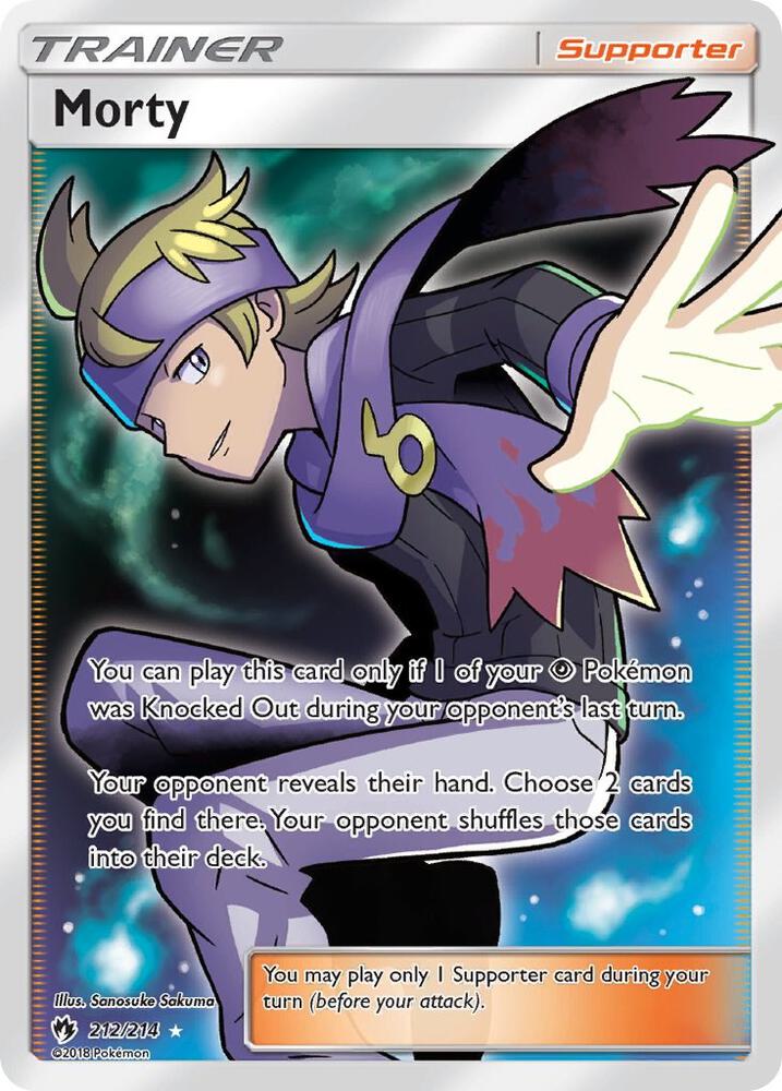 2018 Pokemon SM - Lost Thunder 212/214 Morty (Full Art) Ultra Rare