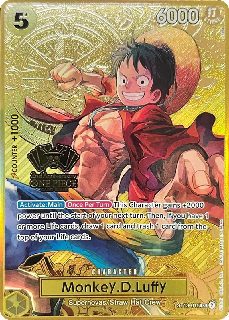Monkey.D.Luffy (One Piece Japanese Version 2nd Anniversary Set) ST13-015 (One Piece Promotion Cards)  - Foil