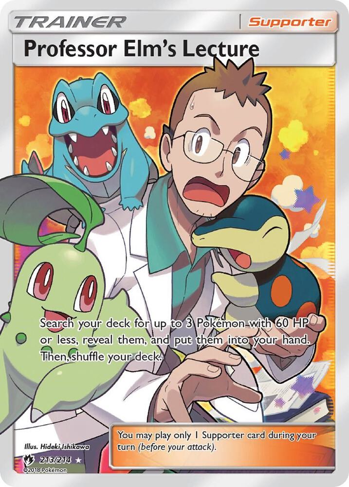 2018 Pokemon Lost Thunder 213/214 Professor Elm's Lecture (Full Art) Ultra Rare