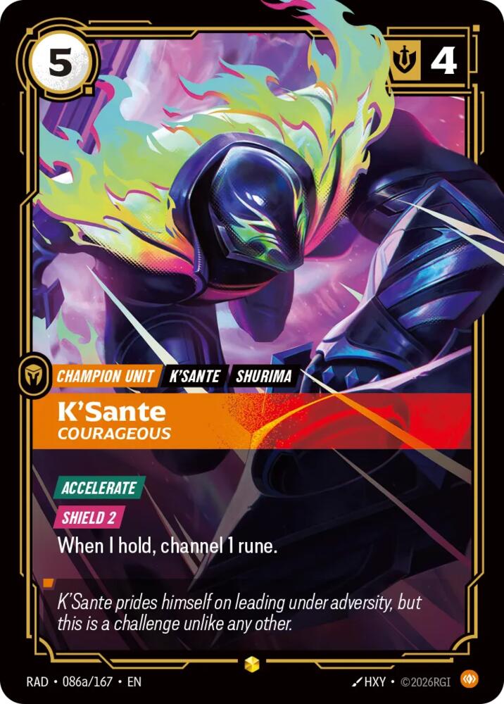 K'Sante - Courageous 086a/167 (Radiance)  - Foil