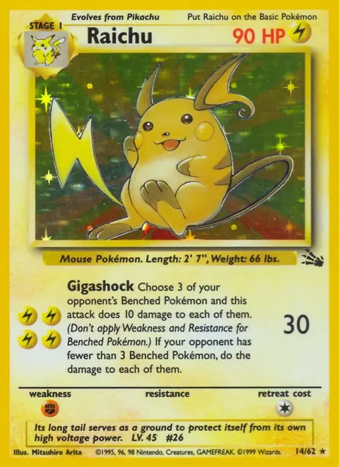 Raichu  14/62 (Fossil)  - Unlimited Holofoil