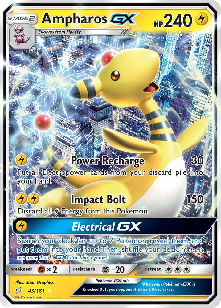 2019 Pokemon SM - Team Up 43/181 Ampharos GX Ultra Rare