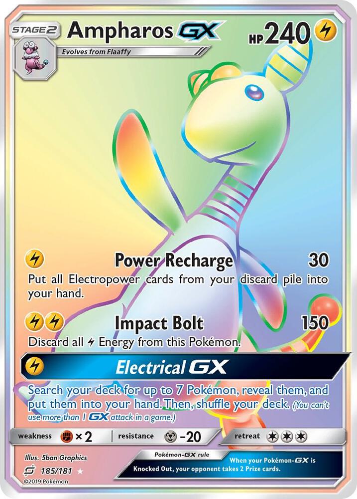 2019 Pokemon SM - Team Up 185/181 Ampharos GX (Secret) Secret Rare