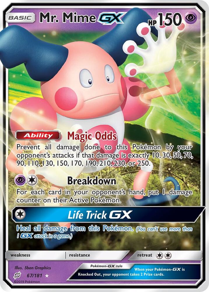 2019 Pokemon SM - Team Up 67/181 Mr. Mime GX Ultra Rare