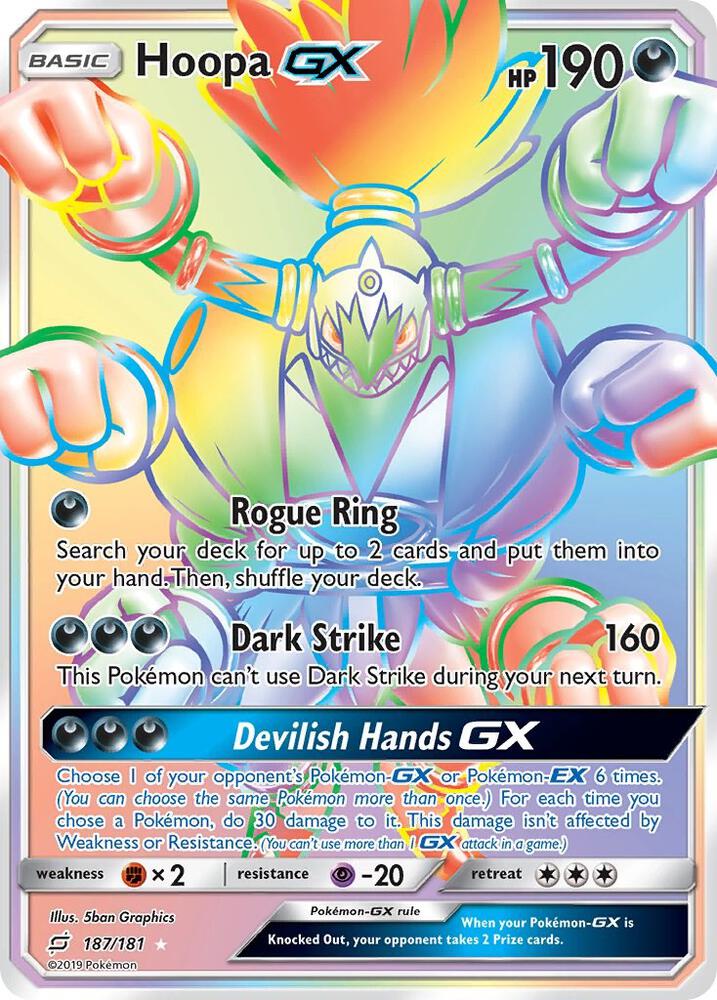 2019 Pokemon SM - Team Up 187/181 Hoopa GX (Secret) Secret Rare