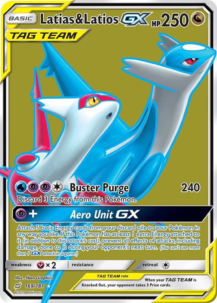 2019 Pokemon SM - Team Up 169/181 Latias & Latios GX (Full Art) Ultra Rare
