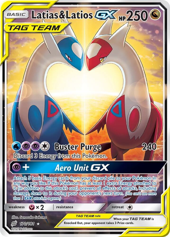 2019 Pokemon SM - Team Up 170/181 Latias & Latios GX (Alternate Full Art) 