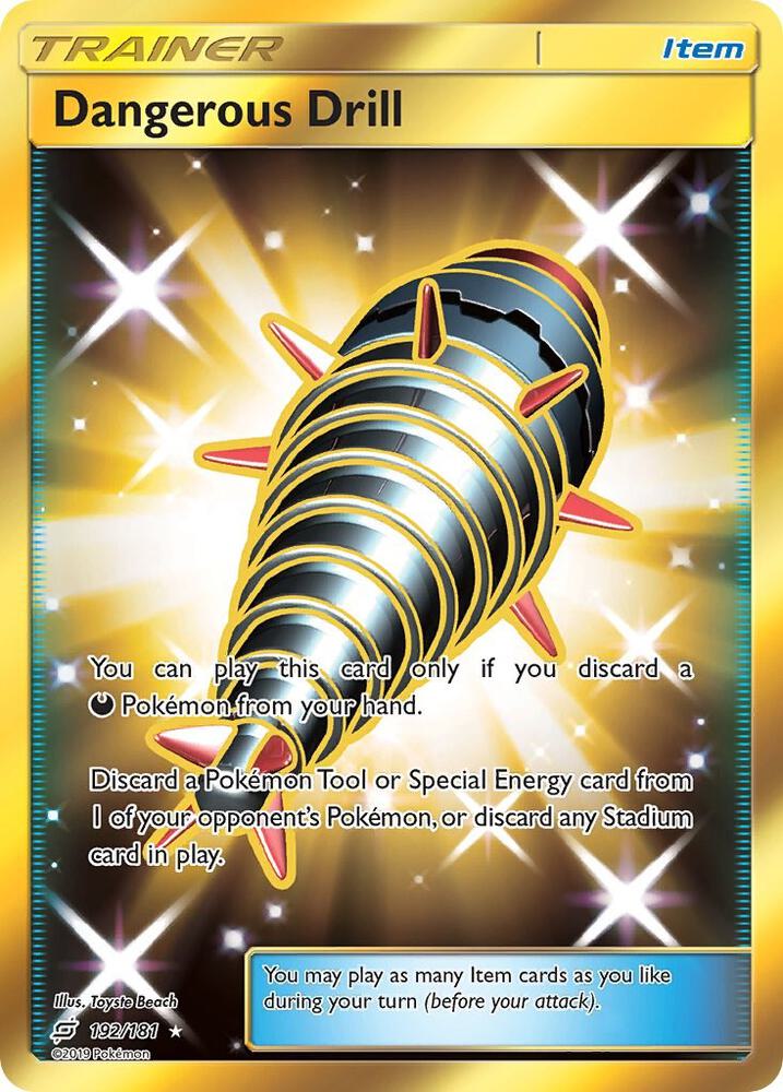 2019 Pokemon SM - Team Up 192/181 Dangerous Drill (Secret) Secret Rare