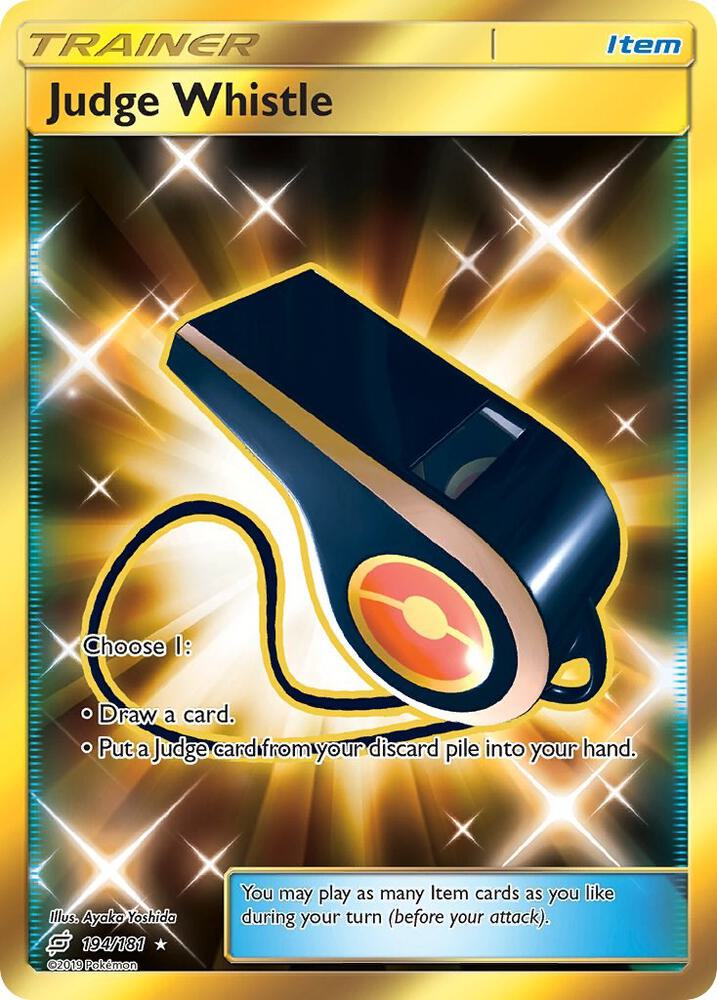 2019 Pokemon SM - Team Up 194/181 Judge Whistle (Secret) Secret Rare