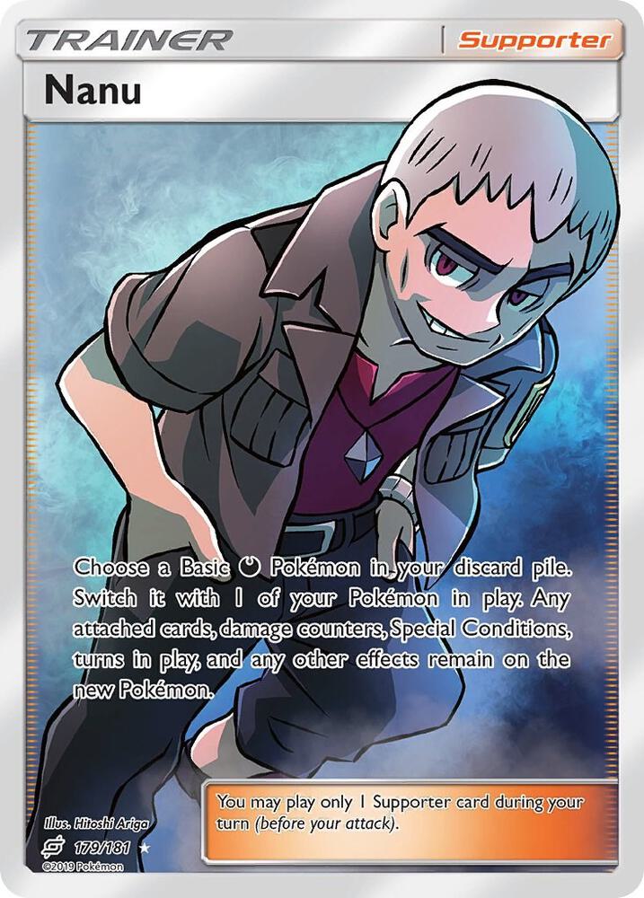 2019 Pokemon SM - Team Up 179/181 Nanu (Full Art) Ultra Rare