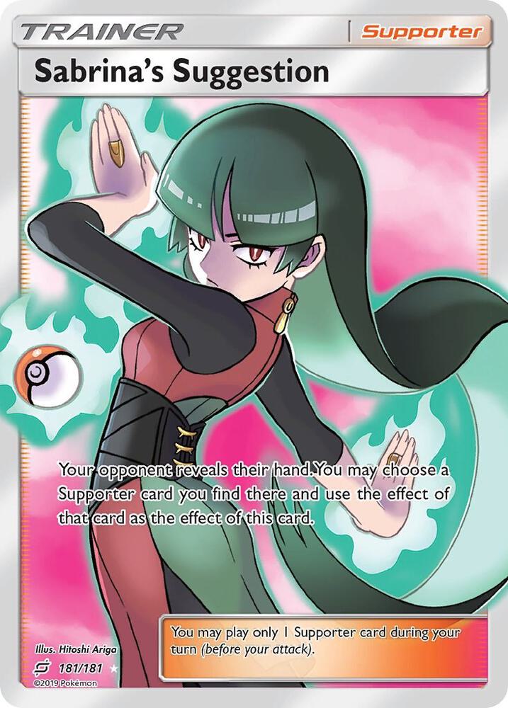 2019 Pokemon SM - Team Up 181/181 Sabrina's Suggestion (Full Art) Ultra Rare