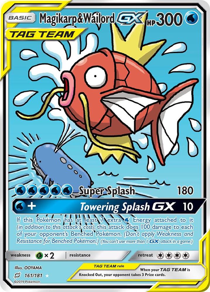 2019 Pokemon SM - Team Up 161/181 Magikarp & Wailord GX (Alternate Full Art) 