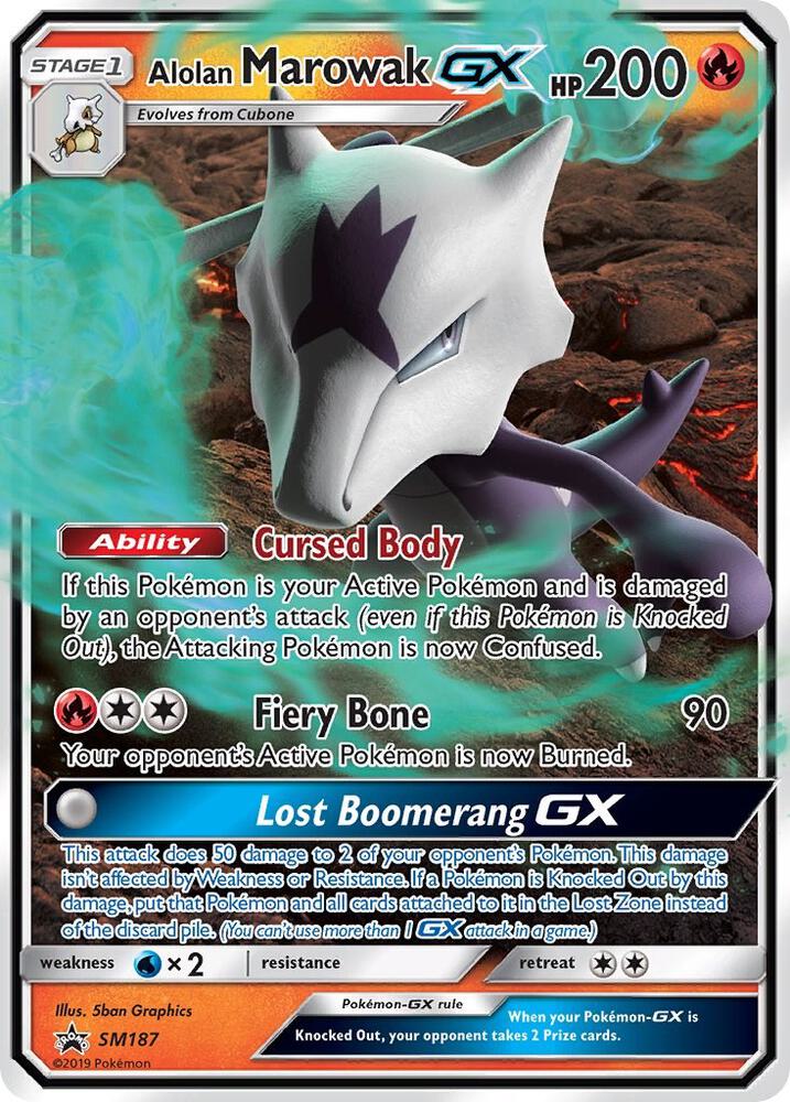 2016 Pokemon SM Promos SM187 Alolan Marowak GX - SM187 Promo