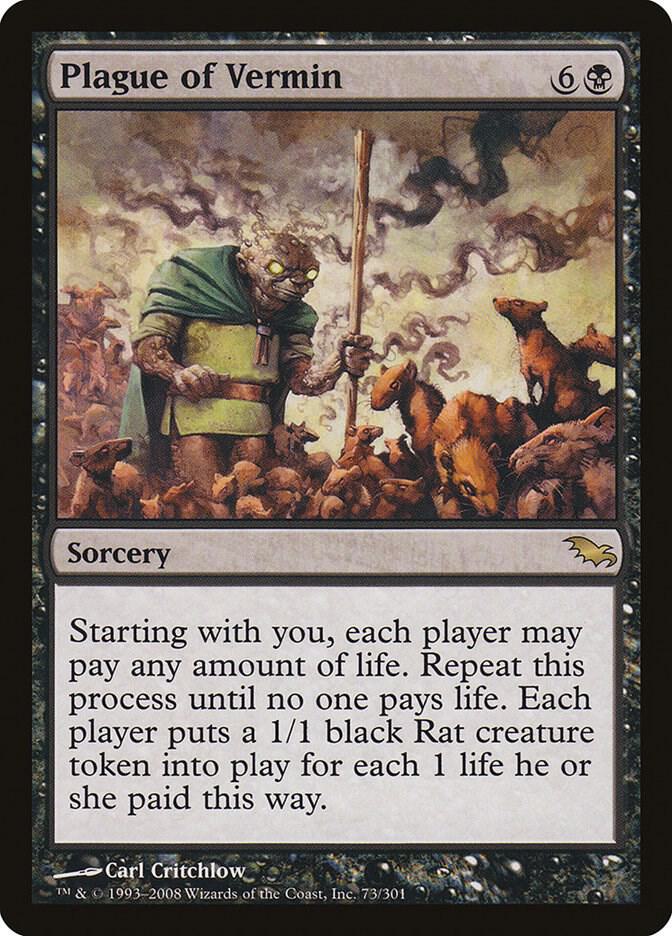 MTG Shadowmoor 73 Plague of Vermin R NM