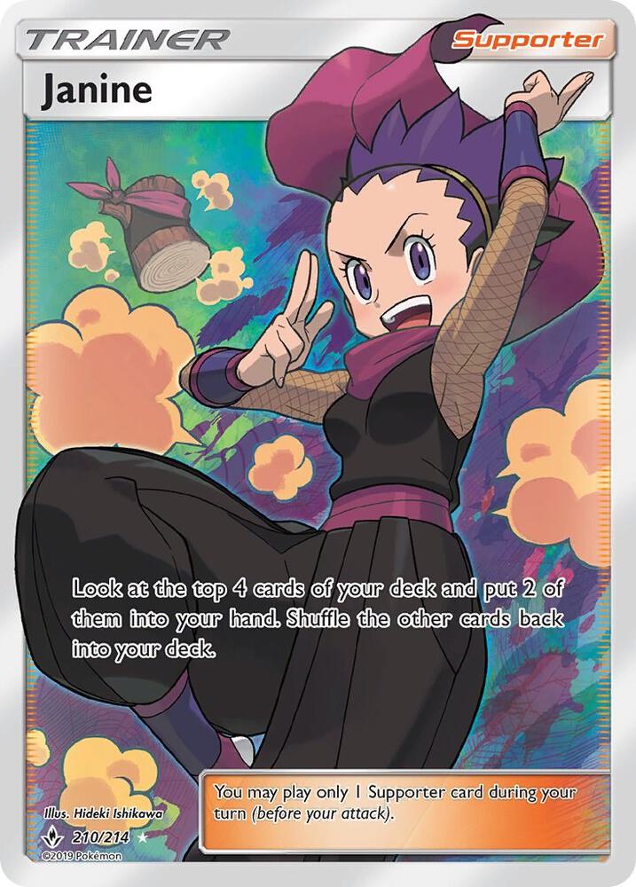 2019 Pokemon SM - Unbroken Bonds 210/214 Janine (Full Art) Ultra Rare