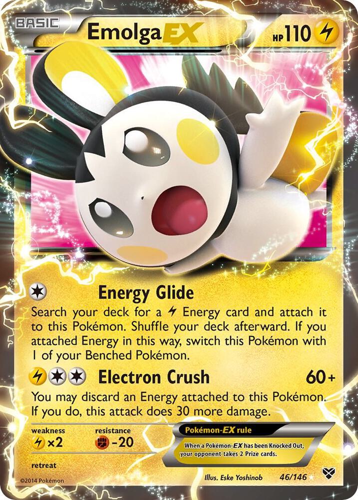 Emolga EX 046/146 (XY Base Set)  - Holofoil
