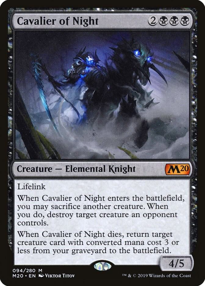 MTG Core Set 2020 94 Cavalier of Night M NM