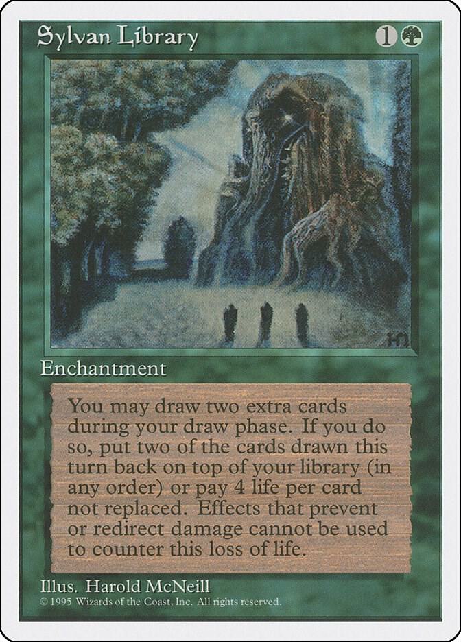 MTG Fourth Edition 157 Sylvan Library R NM