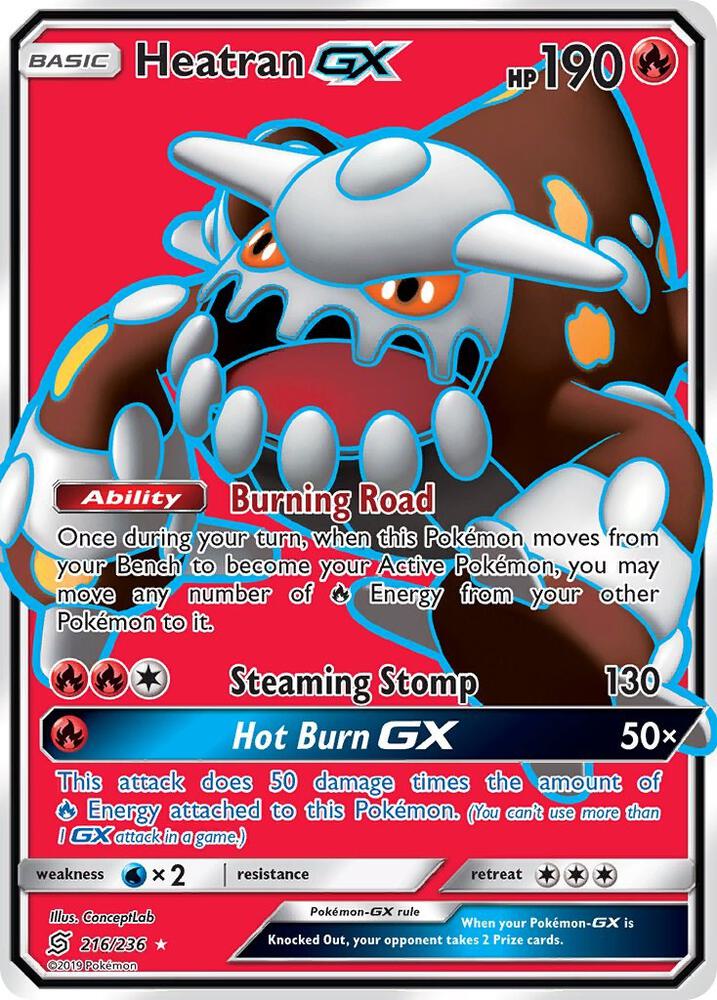 2019 Pokemon SM - Unified Minds 216/236 Heatran GX (Full Art) Ultra Rare