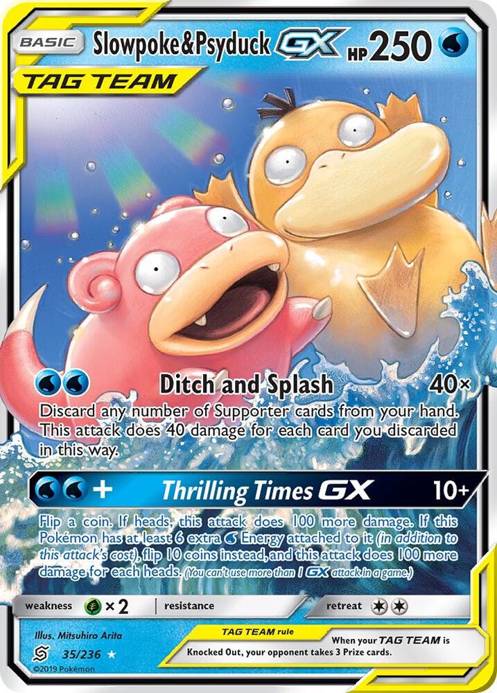 2019 Pokemon SM - Unified Minds 35/236 Slowpoke & Psyduck GX Ultra Rare
