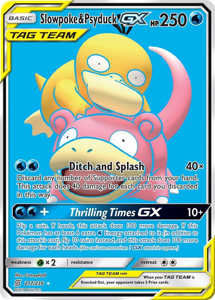 2019 Pokemon SM - Unified Minds 217/236 Slowpoke & Psyduck GX Full Art