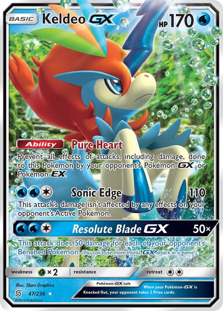 2019 Pokemon SM - Unified Minds 47/236 Keldeo GX Ultra Rare