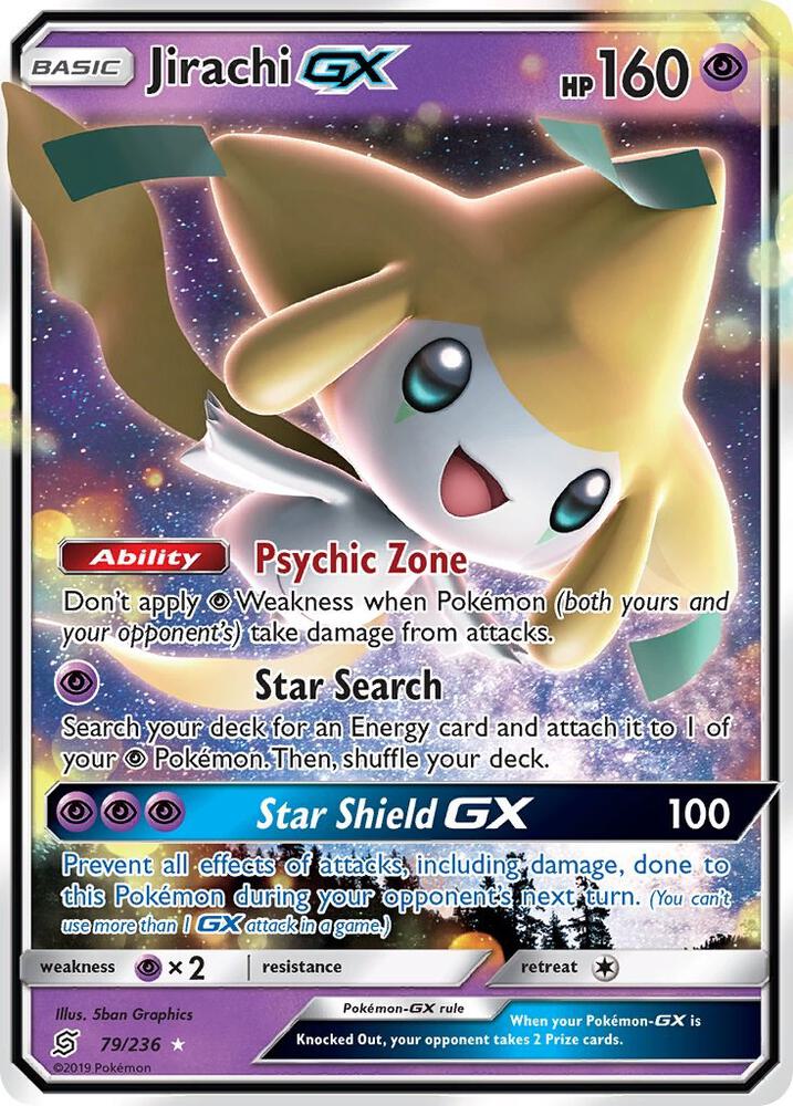 2019 Pokemon SM - Unified Minds 79/236 Jirachi GX Ultra Rare