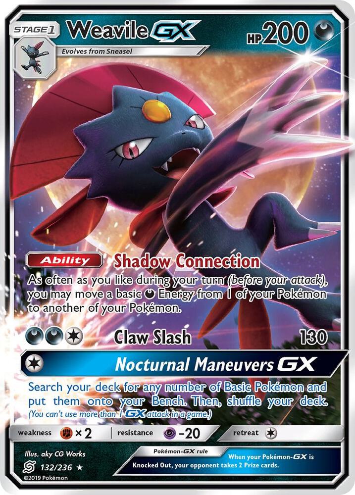 2019 Pokemon SM - Unified Minds 132/236 Weavile GX Ultra Rare