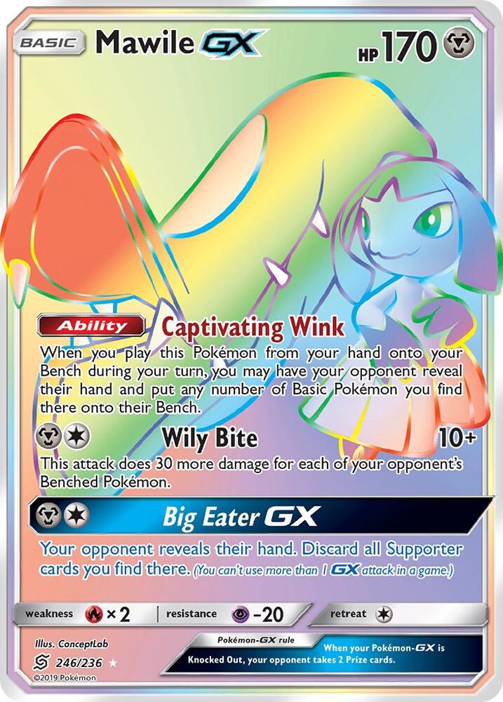 2019 Pokemon SM - Unified Minds 246/236 Mawile GX (Secret) Secret Rare