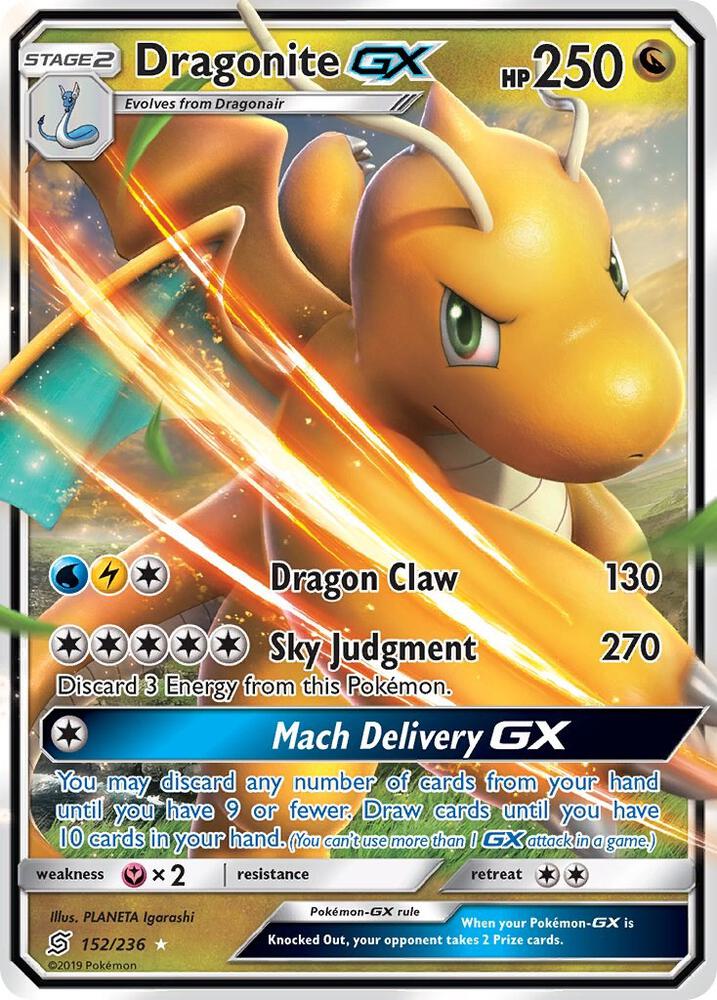 2019 Pokemon SM - Unified Minds 152/236 Dragonite GX Ultra Rare