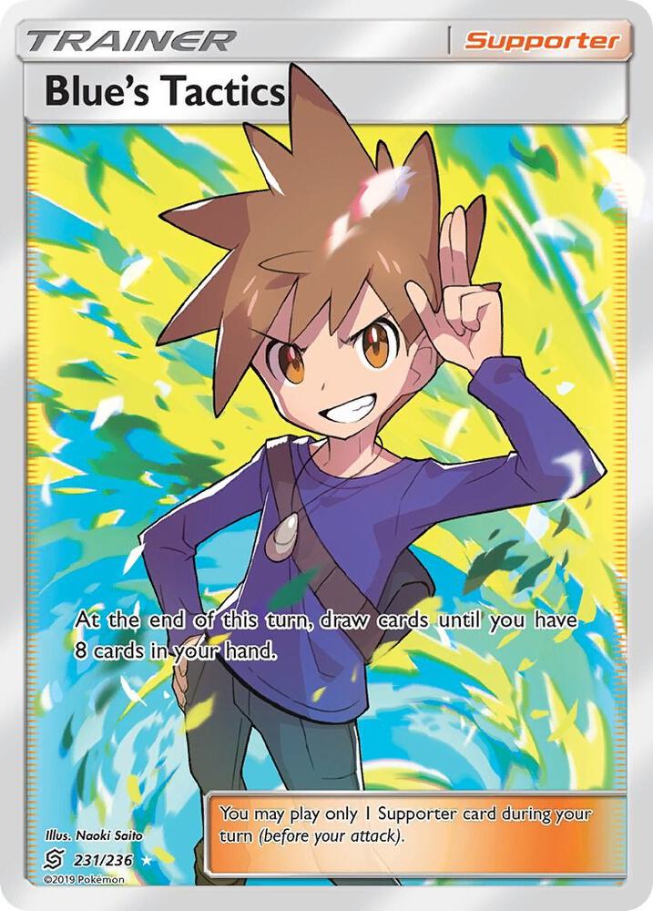 2019 Pokemon SM - Unified Minds 231/236 Blue's Tactics (Full Art) Ultra Rare