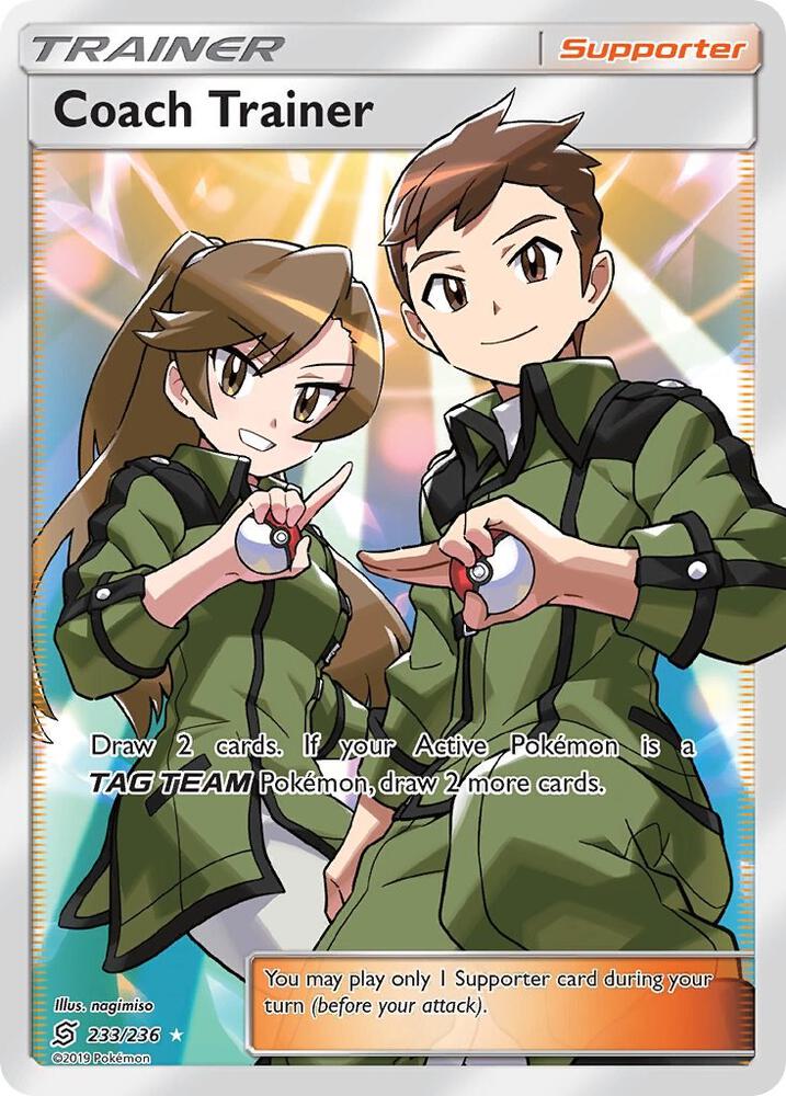 2019 Pokemon SM - Unified Minds 233/236 Coach Trainer (Full Art) Ultra Rare