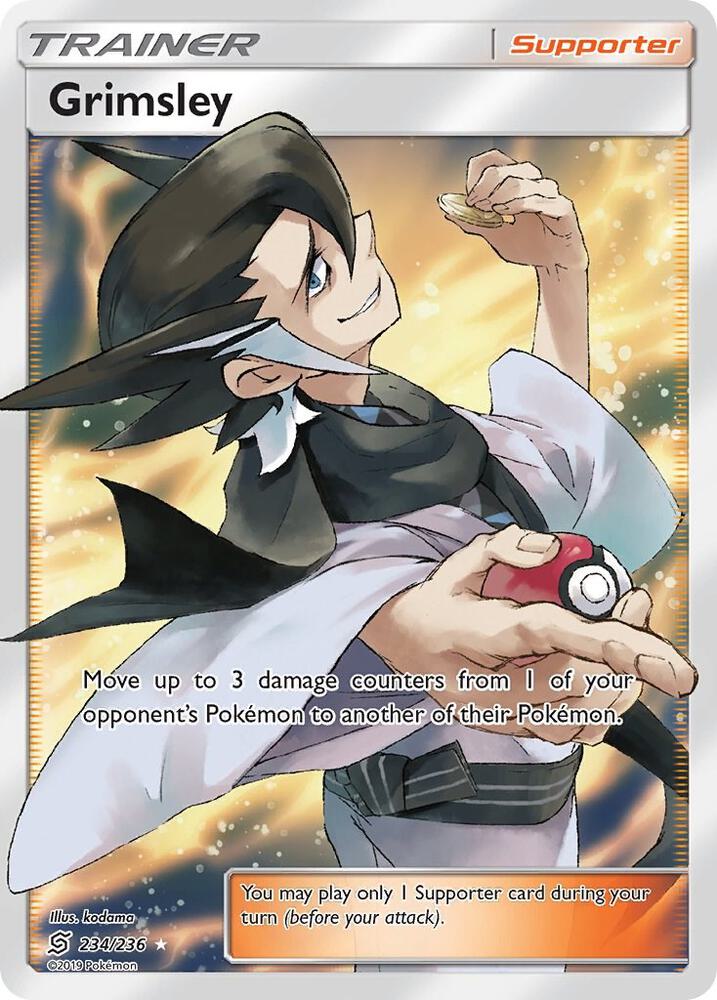 2019 Pokemon SM - Unified Minds 234/236 Grimsley (Full Art) Ultra Rare