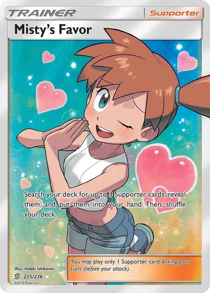 2019 Pokemon SM - Unified Minds 235/236 Misty's Favor (Full Art) Ultra Rare