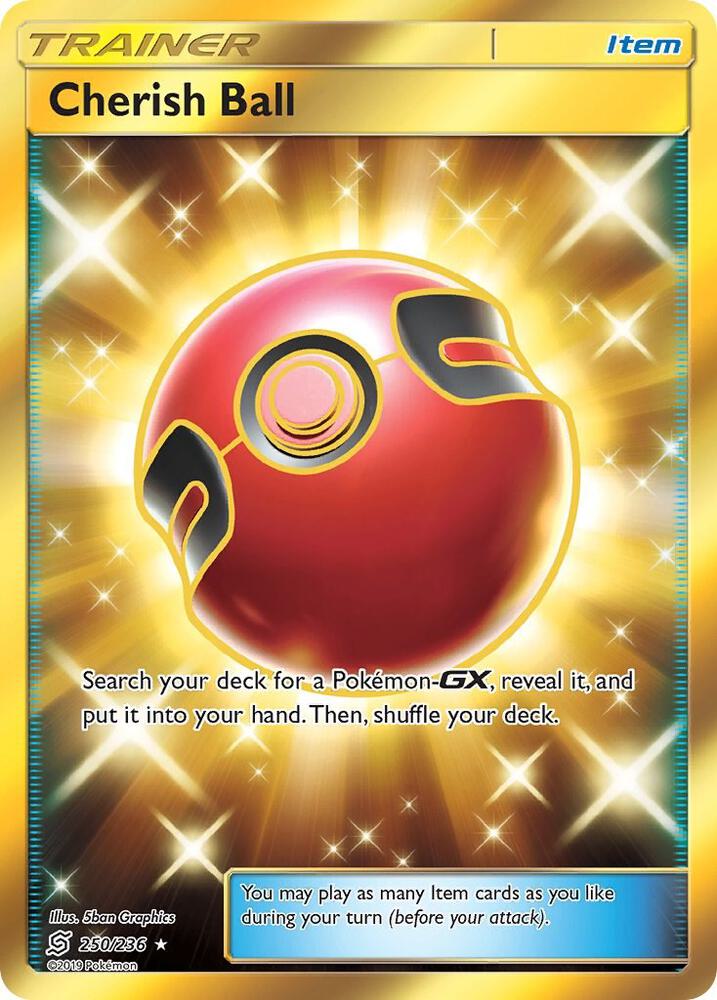 2019 Pokemon SM - Unified Minds 250/236 Cherish Ball (Secret) Secret Rare