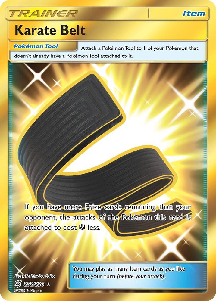 2019 Pokemon SM - Unified Minds 252/236 Karate Belt (Secret) Secret Rare