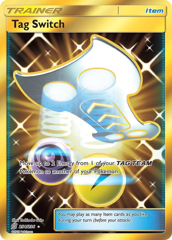 2019 Pokemon SM - Unified Minds 254/236 Tag Switch (Secret) Secret Rare