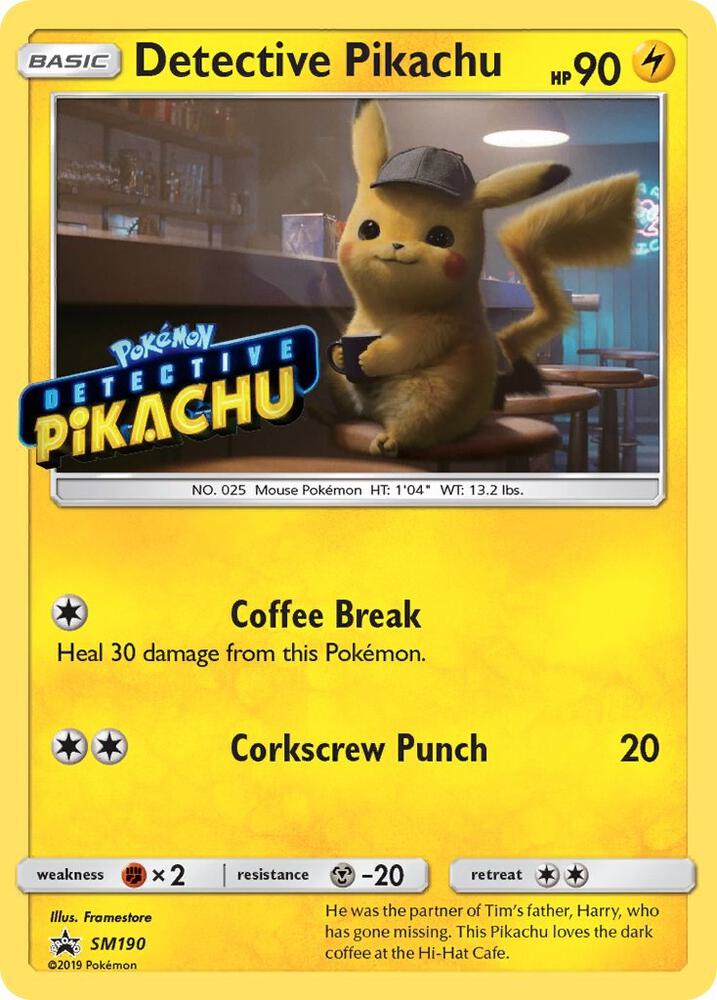 2016 Pokemon SM Promos SM190 Detective Pikachu - SM190 (Stamped) Promo