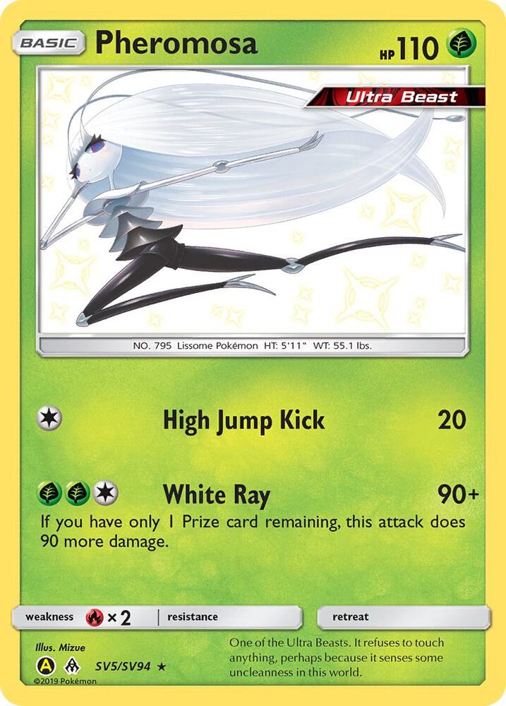 2019 Pokemon Hidden Fates: Shiny Vault SV5/SV94 Pheromosa Shiny Holo Rare