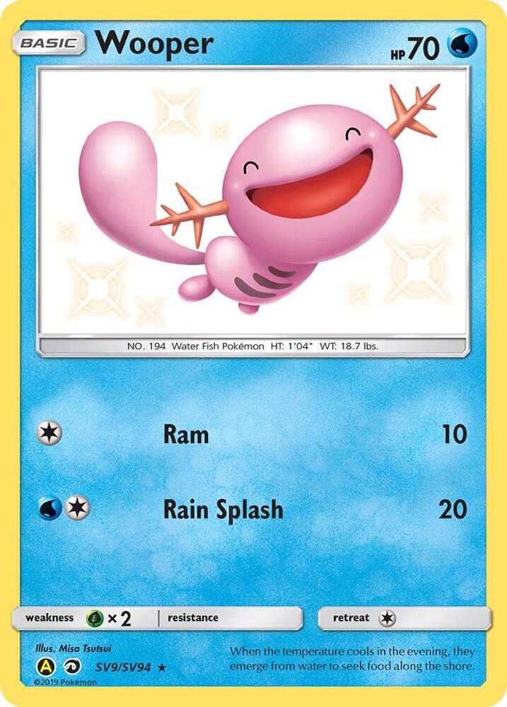 2019 Pokemon Hidden Fates: Shiny Vault SV9/SV94 Wooper Shiny Holo Rare