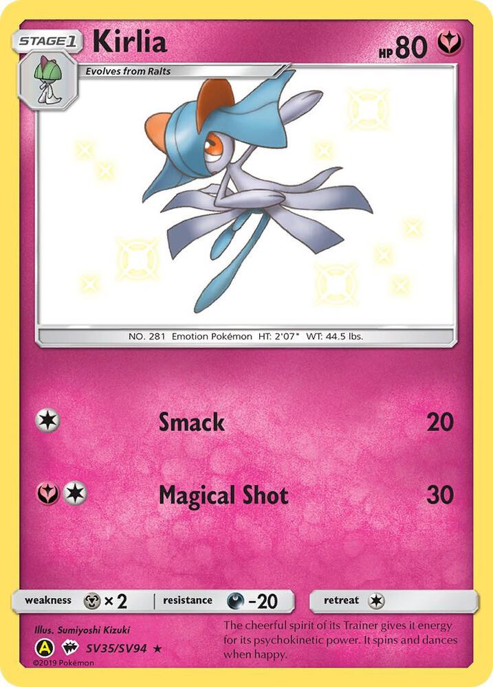 2019 Pokemon Hidden Fates: Shiny Vault SV35/SV94 Kirlia Shiny Holo Rare