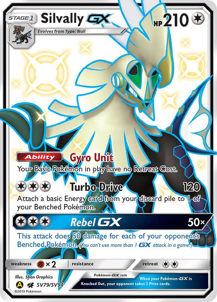 2019 Pokemon Hidden Fates: Shiny Vault SV79/SV94 Silvally GX Shiny Holo Rare