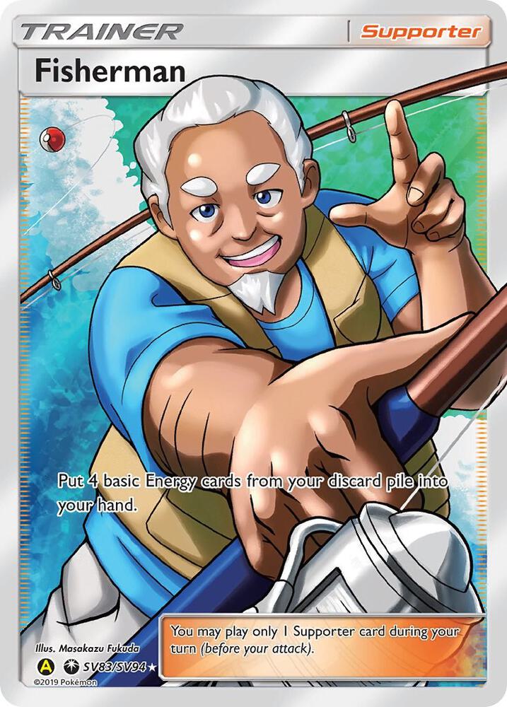 2019 Pokemon Hidden Fates: Shiny Vault SV83/SV94 Fisherman Shiny Holo Rare