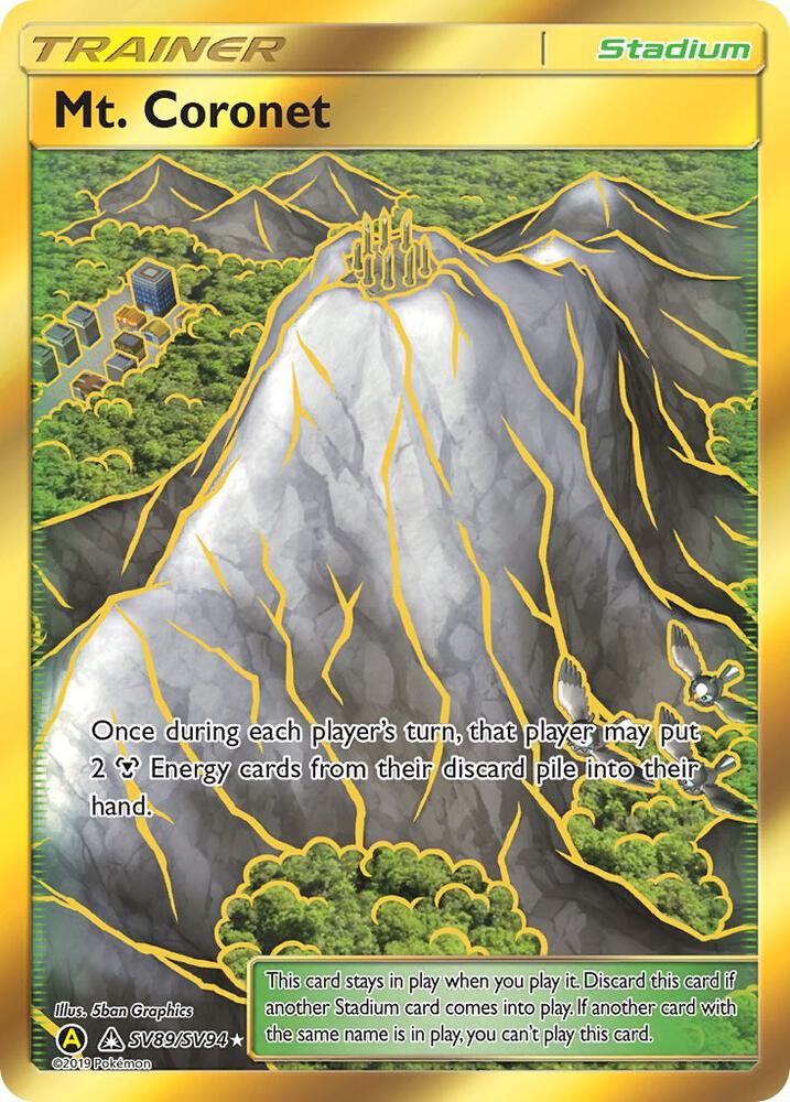 2019 Pokemon Hidden Fates: Shiny Vault SV89/SV94 Mt. Coronet Shiny Holo Rare