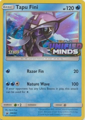 2016 Pokemon SM Promos SM203 Tapu Fini - SM203 (Prerelease) [Staff] Promo