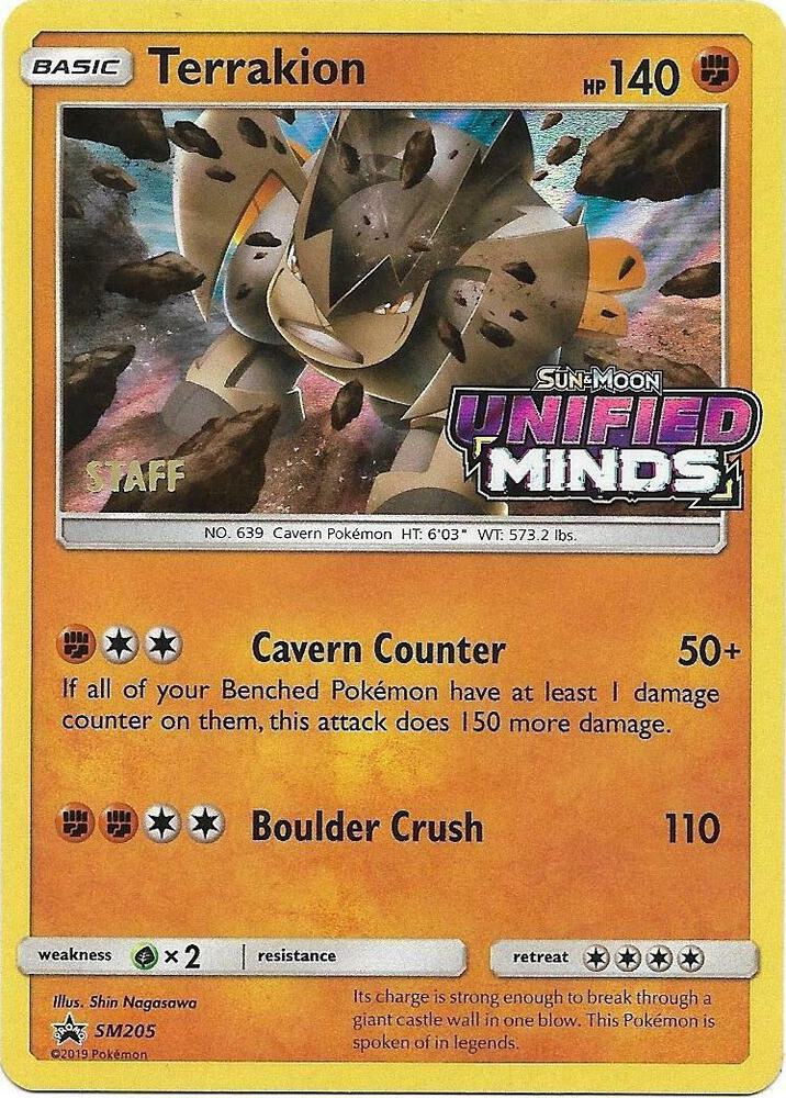 2016 Pokemon SM Promos SM205 Terrakion - SM205 (Prerelease) [Staff] Promo