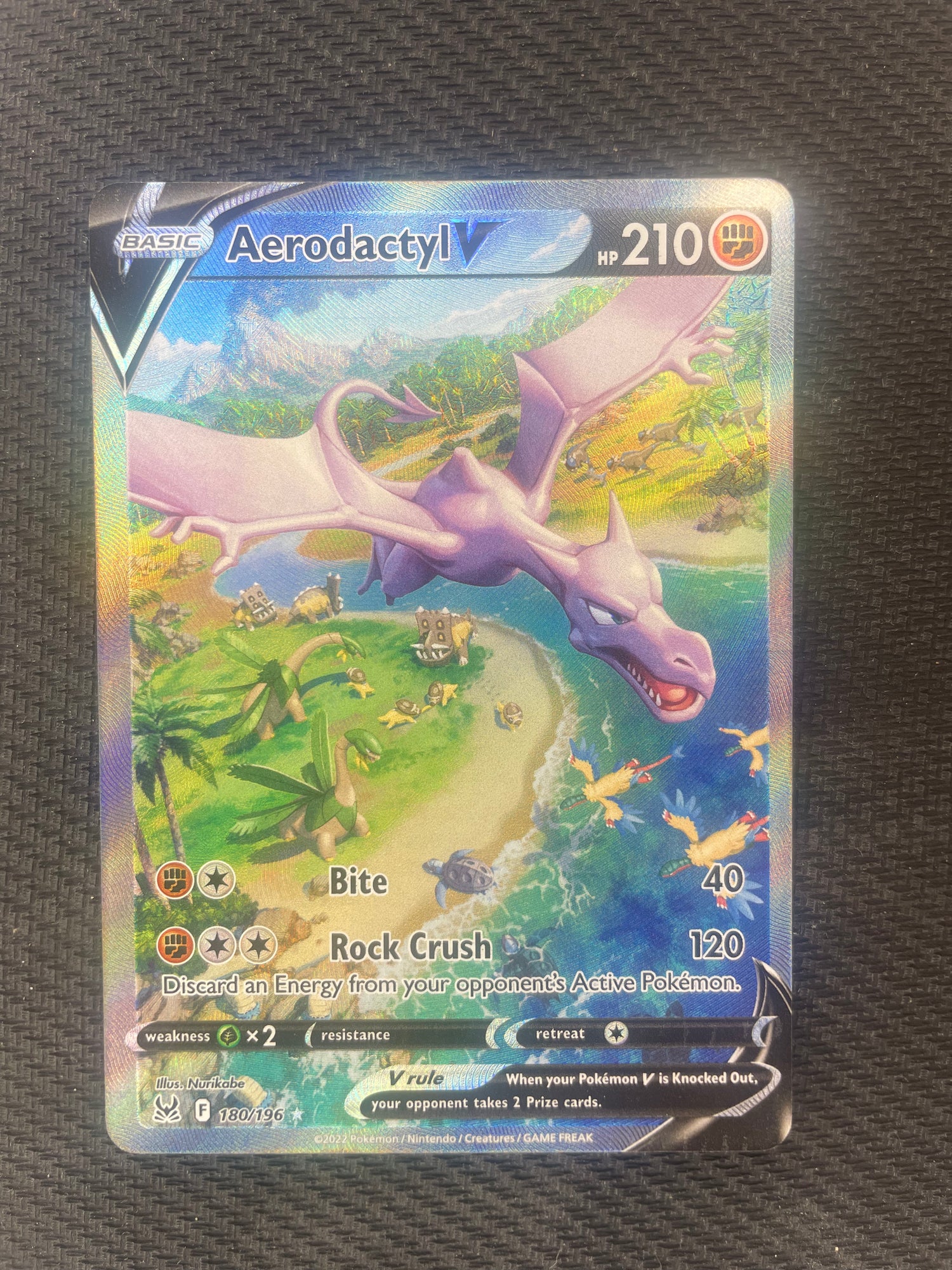 2022 Pokemon Lost Origin 180/196 Aerodactyl V Alternate Full Art Mint