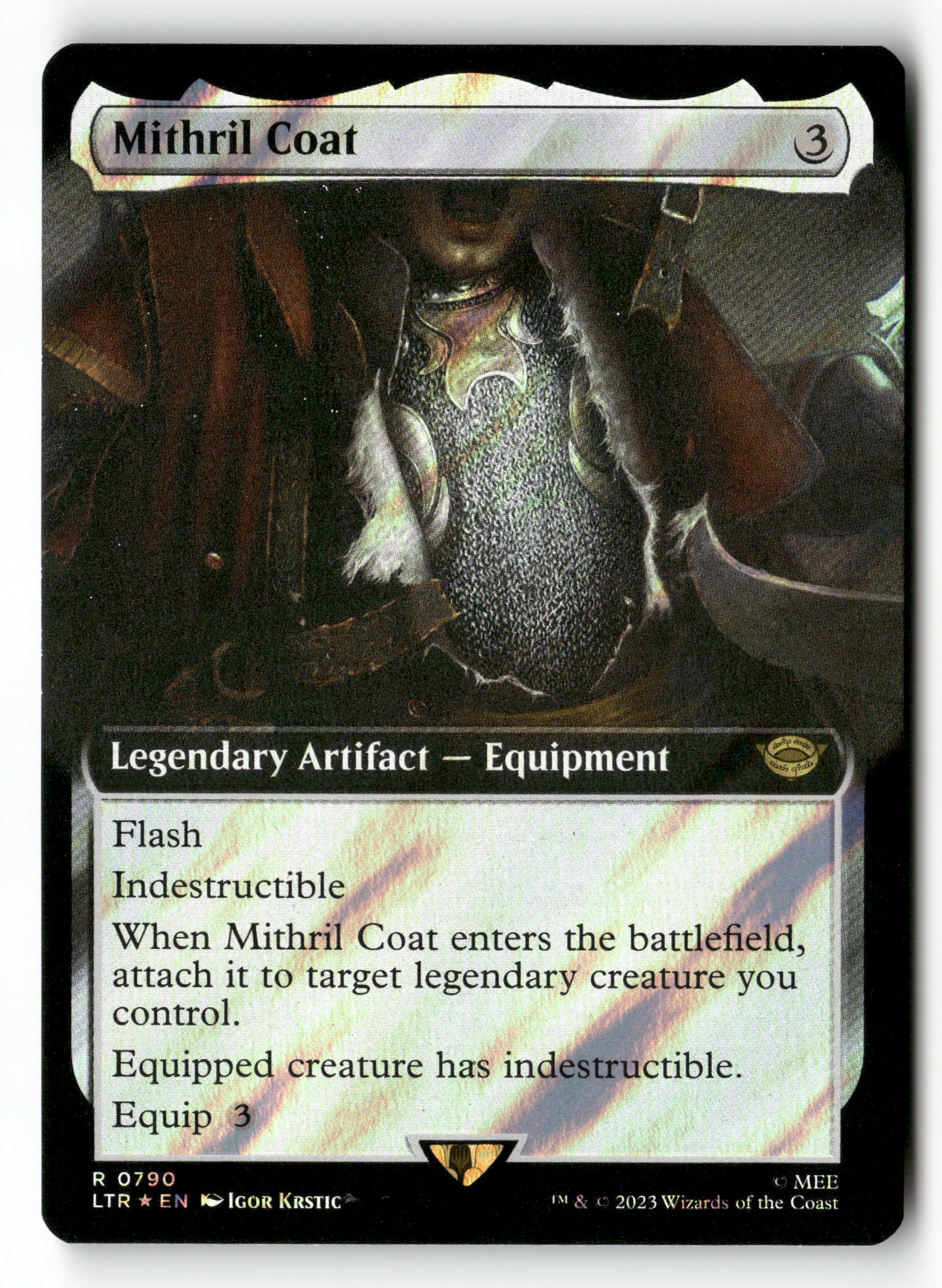 MTG The Lord of the Rings: 790 Mithril Coat (Extended Art) (Surge Foil) R NM